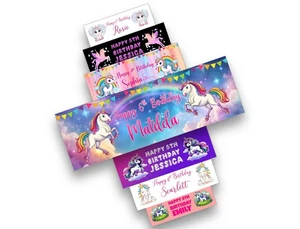 Personalised Birthday Banners Unicorn Design Children Party Decoration kids 371 - Picture 1 of 12