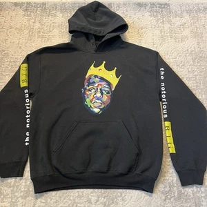 Felpa The Notorious BIG grande nera pullover felpa con cappuccio manca cordino - Foto 1 di 6