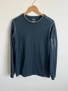 Camicia Kuhl uomo piccola blu manica lunga commando crew fibra selvatica braccio cerniera tasca - Foto 1 di 5