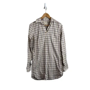 Trovata Birds Of Paradise Marin Plaid Tunic Dress Small Purple Yellow Cotton - Picture 1 of 11