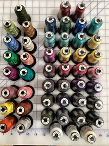 Floriani Machine Embroidery Thread-Lot Of 48 Mixed Colors-New, Used, Samples - Picture 1 of 5