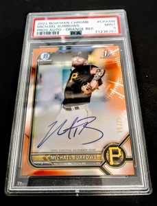 2022 Bowman Chrome MICHAEL BURROWS Auto ORANGE REFRACTOR!๐ฅ SSP #/25! PSA 9 MT!  - Picture 1 of 5