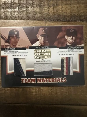 2005 Donruss Prime Patches- Team Materials Jose Cruz Don Sutton Billy Wagner /22 - Imagem 1 de 2