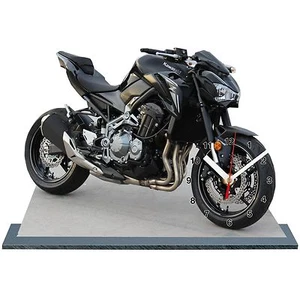 MODEL CARS, MOTO BIKE, KAWASAKI z900-2017-01, black, with Clock,11,8x 7,8 inches - Picture 1 of 1