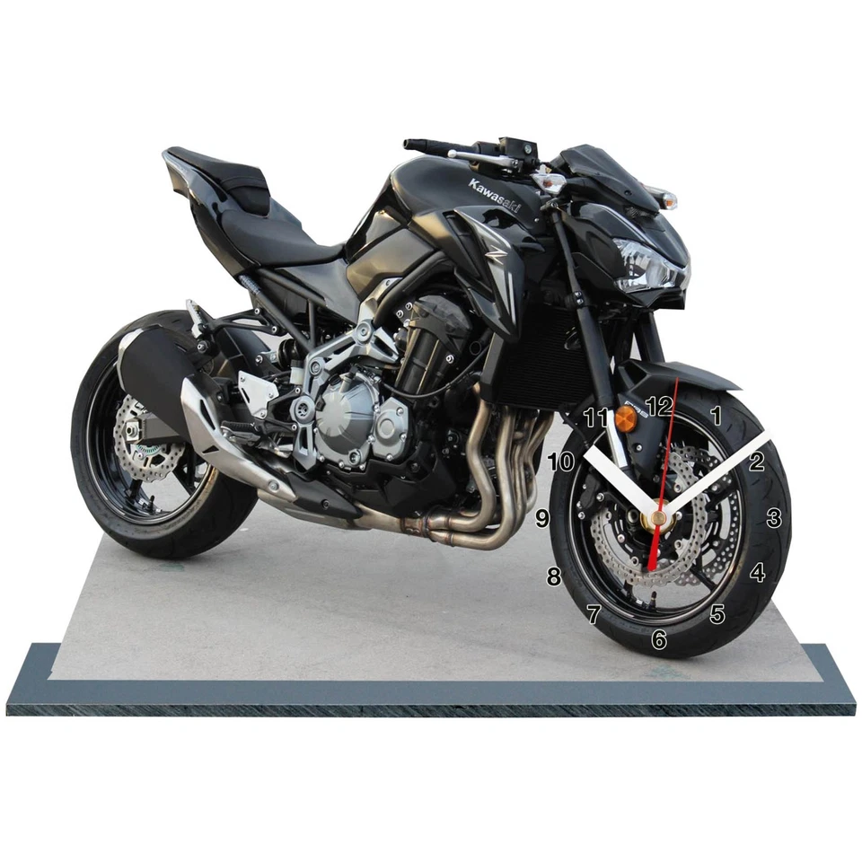 MODEL CARS, MOTO BIKE, KAWASAKI z900-2017-01, black, with Clock,11,8x 7,8 inches - Image 1 of 1