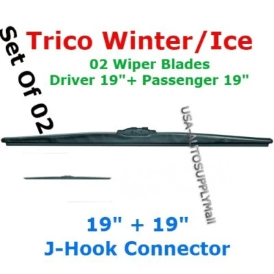2x Limpiaparabrisas Trico Invierno Tamaño 19" Driver 19"+Psger 19" Izquierda 19" y Derecha 19" Foto 1 de 3