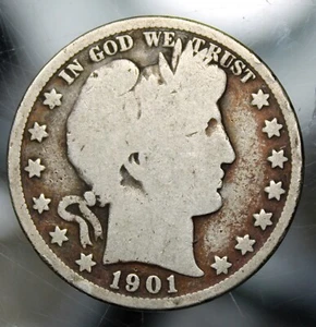 1901 S Barber Half Dollar - Good !! - Picture 1 of 2