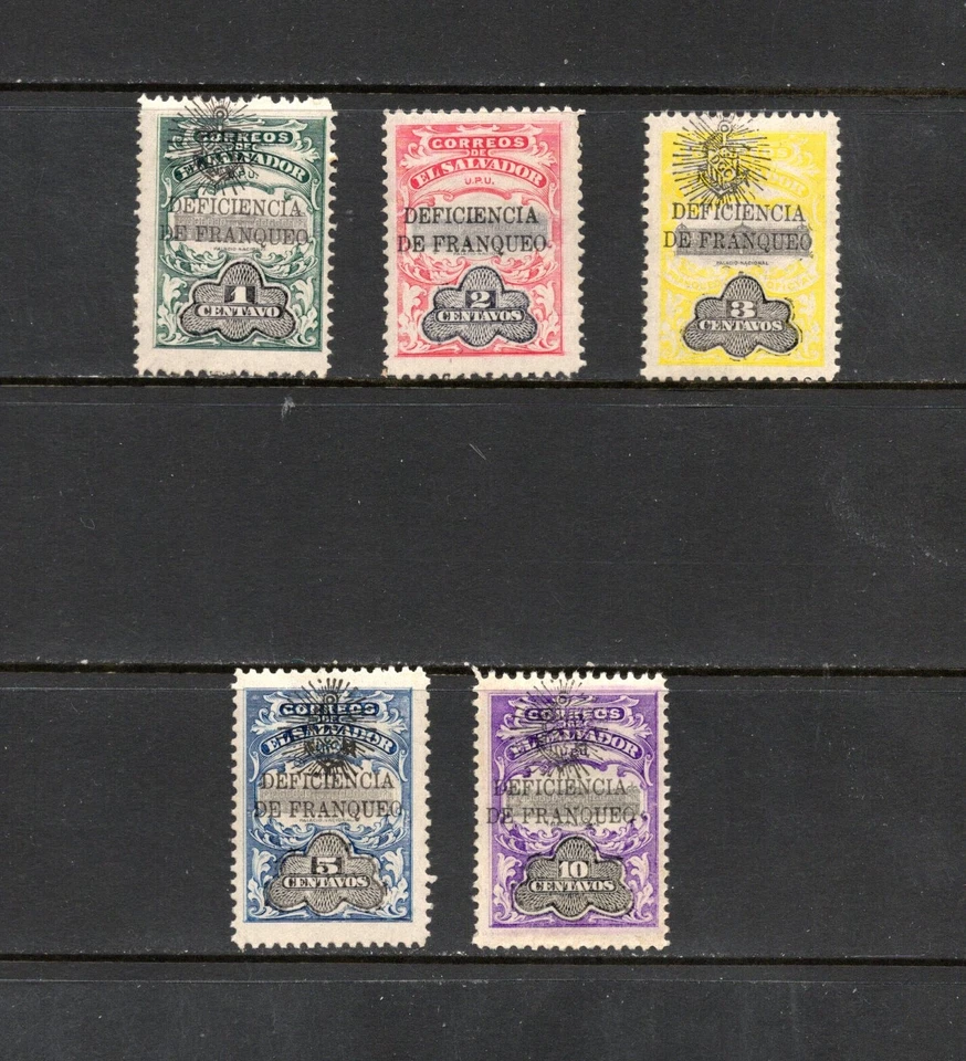 S0651   El Salvador   1908   postage dues   OVERPRINTED    5v.   MVLH - Image 1 of 1