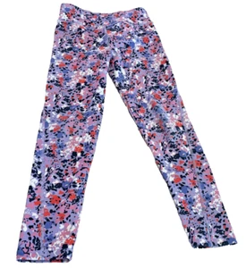 Runway Girls Purple Flowered Leggings Size S (6:7). Good Condition. - Picture 1 of 8