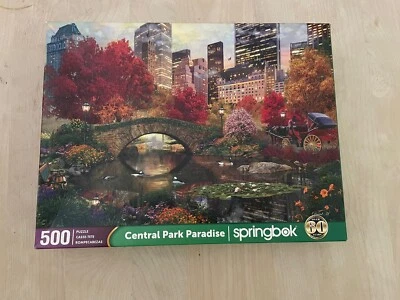 Springbok's 500 Piece Jigsaw Puzzle Central Park Paradise NEW IN OPEN BOX - Image 1 of 4