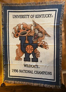 University of Kentucky 1996 National Champions Woven Blanket/Throw 37 eB - Picture 1 of 1
