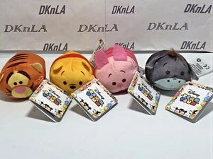 Lot of 4 Disney's Winne The Pooh "Tsum Tsum" Mini Plush - Pooh, Piglet, Tigger  - Picture 1 of 12