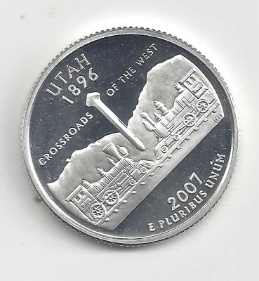 2007 S Silver Proof UTAH Quarter - 90% Silver - Image 1 of 2