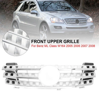 Front Bumper Grille Grill Fit Mercedes-Benz ML-Class W164 2005-2008 Chrome H10 Foto 1 de 4