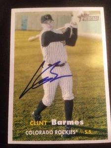 Clint Barmes Rockies Pirates 2006 Signed Autographed Topps Heritage #446 - Picture 1 of 4