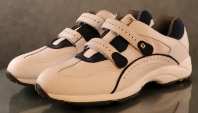 Zapatos de golf FootJoy Hydrolite para hombre sin clavos talla 11,5 cuero blanco azul usados en excelente estado Foto 1 de 4