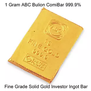 1 Gram 999.9 Fine Solid Gold CombiBar ABC Minted Bullion Certified Ingot Bar - Picture 1 of 6