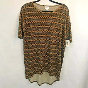 LuLaRoe Irma Azul Marino y Dorado Lateral Chevron/Patrón Geométrico TALLA XS - Imagen 1 de 5