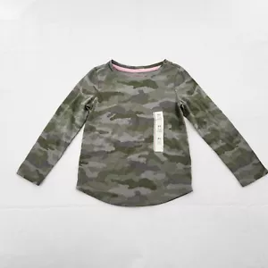 Cat & Jack T Shirt Long Sleeve Green Camouflage Girls Size XSmall (4/5) - Picture 1 of 4