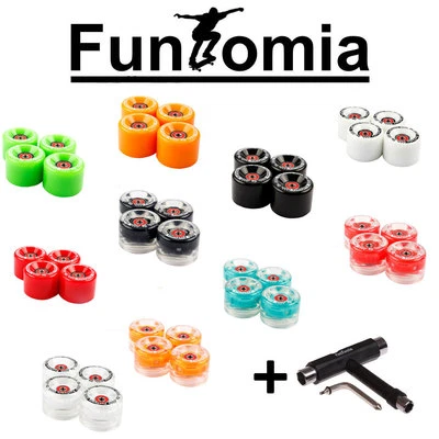 FunTomia® Miniboard Skateboard Rollen 65x45mm ABEC-9 Kugellager 80A LED Rollen