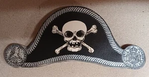 Vintage Halloween PIRATE PARTY HAT! Admiral hat cool! 1940's Skull & Crossbones - Picture 1 of 5