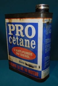 ANCIEN BIDON HUILE 2L VIDE . PRO CETANE DIESEL . OIL CAN MOTOR DECO GARAGE - Imagen 1 de 8