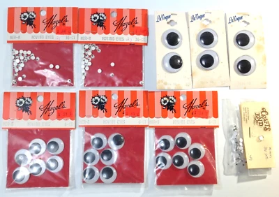 Lote mixto vintage de ojos móviles Wiggle Googly para manualidades Foto 1 de 4