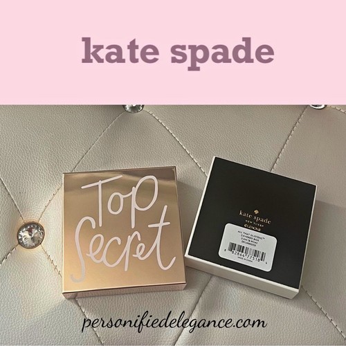 NUOVA scatola portagioie Kate Spade Lenox All That Glistens "Top Secret" ricoperta oro $50