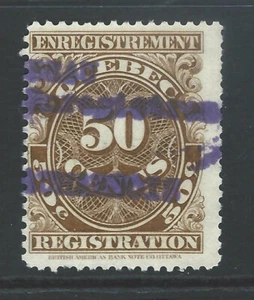 Bigjake: Quebec, QR-21, 50 cent Registration Stamp - Revenue - Picture 1 of 2