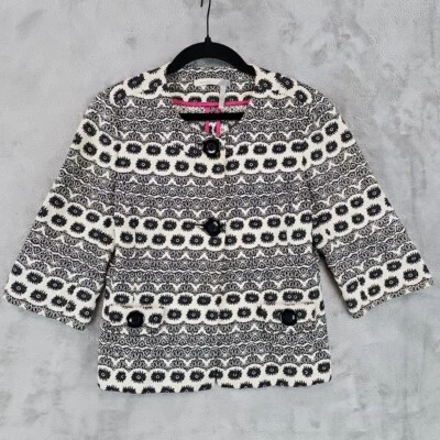 Chaqueta Classiques Entier Mujer Talla XS Negra Crema Floral Media Manga Elegante Foto 1 de 4