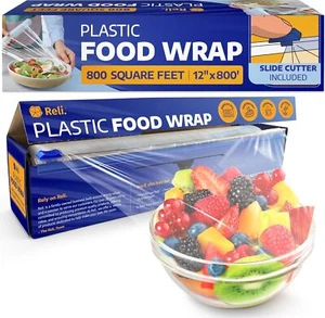 Plastic Wrap for Food (12"x800') with Cutter, Microwave Safe - Picture 1 of 8