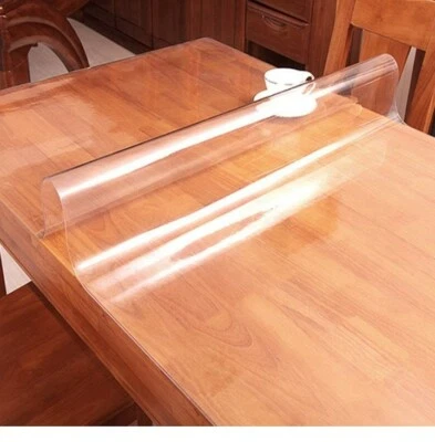 Leoewo- 18x96 Inch Clear Plastic Table Protector Dining Tablelcloth Vinyl Topper - Image 1 of 4
