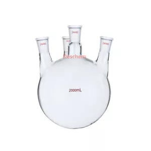 2000ml 24/40 Glass Flask Four Necks Round Bottom 2L Boiling Bottle 4-neck - Picture 1 of 1