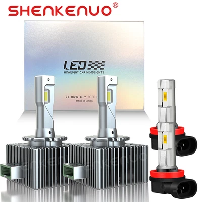 For Mercedes-Benz S400 2011-13 4x H11 D1S LED Headlight High Low Beam Bulbs 70W - Image 1 of 4