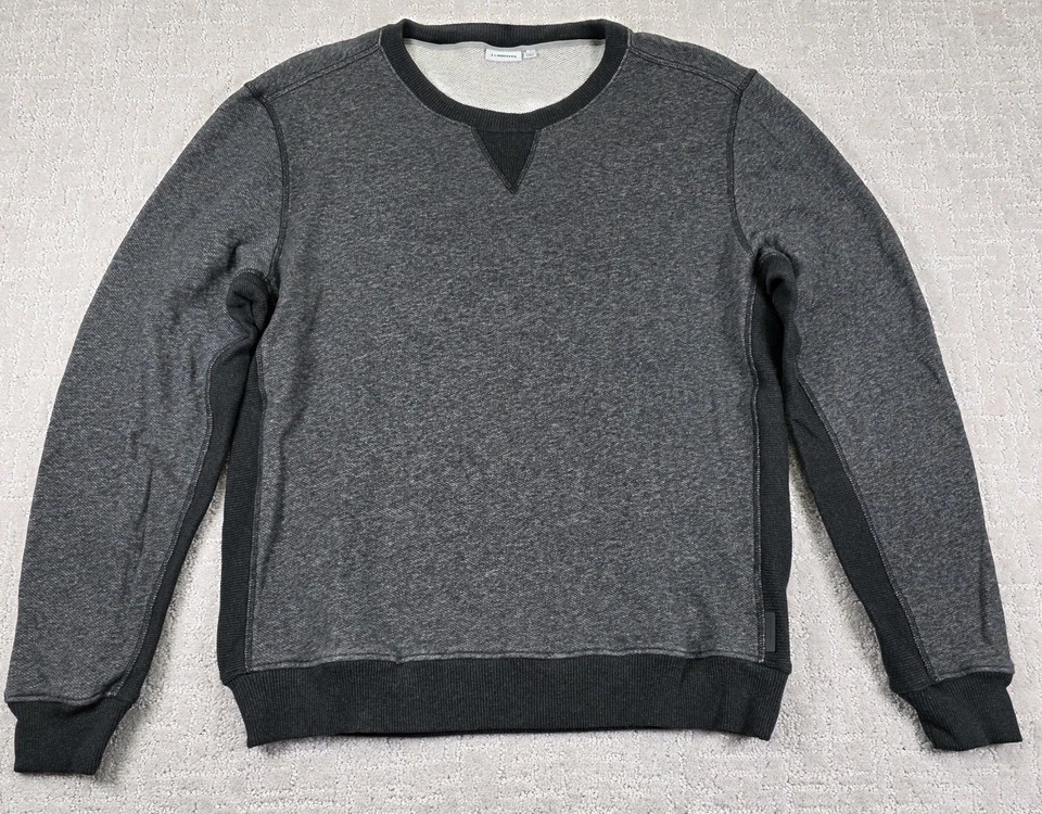 J.Lindeberg Tyrell Easy Sweat 黑色灰色圆领运动衫男式大号高尔夫 — 第 1/4 张图片