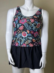 $90 Simply Fit 1Pc Tankini Floral Swim skirt Sz 1X. (B.151) - Picture 1 of 6