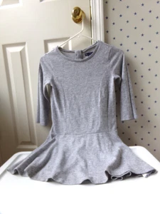 Girls Gap Gray Sweater Dress Large 10-11 Very Short or Tunic Shirt Top Ruffle - Picture 1 of 17