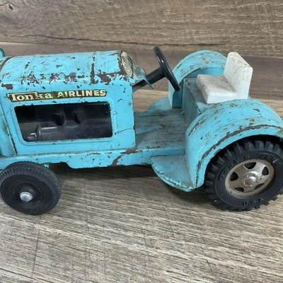 Vintage 1960s Tonka Airlines Pressed Steel Luggage Tractor - Image 1 of 4