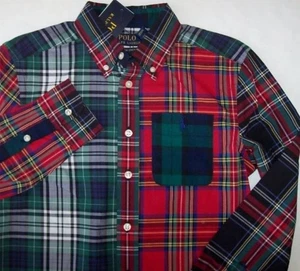 NWT Polo Ralph Lauren Red/Green/Navy MULTI-PLAID Fun Shirt Boys 4 T Pony - Picture 1 of 11