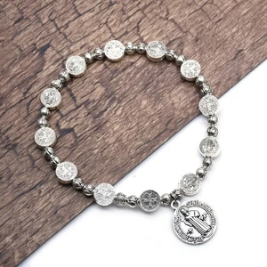 Catholic Saint Benedict Bracelet Blessing Bracelet Saint Benedict Pendant - Picture 1 of 6