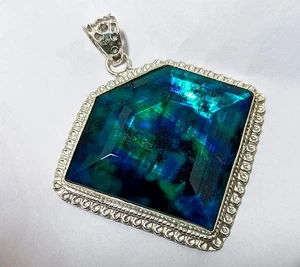 117.75 Ct Natural Ammolite 925 Solid Silver PENDANT GIE Certified Gemstone - Picture 1 of 8