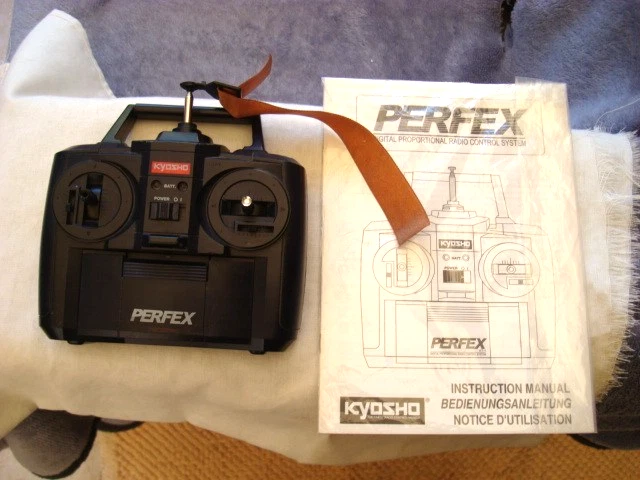 VINTAGE KYOSHO PERFEX RC TRANSMITTER, 27Mhz, 2 CHANNEL, WITH INSTRUCTION MANUAL - Image 1 of 4