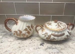Antique Haviland Co. Limoges France Depose Creamer Sugar Bowl Porcelain Read - Picture 1 of 21