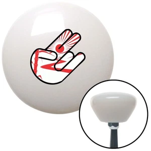 Rising Sun Bamboo Hand White Retro Shift Knob w/ M16x1.5 Insert Shifter Auto - Picture 1 of 17