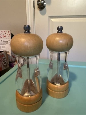 Cole & Mason Classic Pepper and Salt Grinders Mills Shakers Wood and Acrylic Set - Image 1 of 3