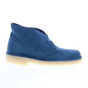 Clarks Desert Boot 26173213 Womens Blue Suede Lace Up Chukkas Boots - Picture 1 of 8