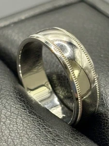 New Condition Sterling Silver Milgrain Wedding Band 6MM Size 7 - Picture 1 of 9