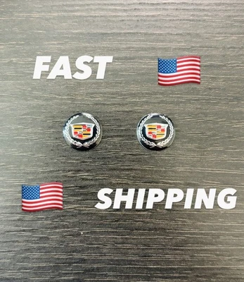 NEW CADILLAC 2pcs - 14mm Key Fob Emblem Sticker Remote Badges FREE SHIPPING USA - Image 1 of 4