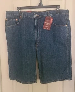 Vintage 2005 Levis 505 Men's Denim Shorts Regular Fit Blue Size 42 New Old Stock - Picture 1 of 11