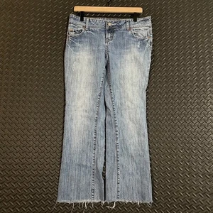 American Eagle Outfitters AE Artist Bootcut Jeans Women 10 LONG Raw Hem - Picture 1 of 8